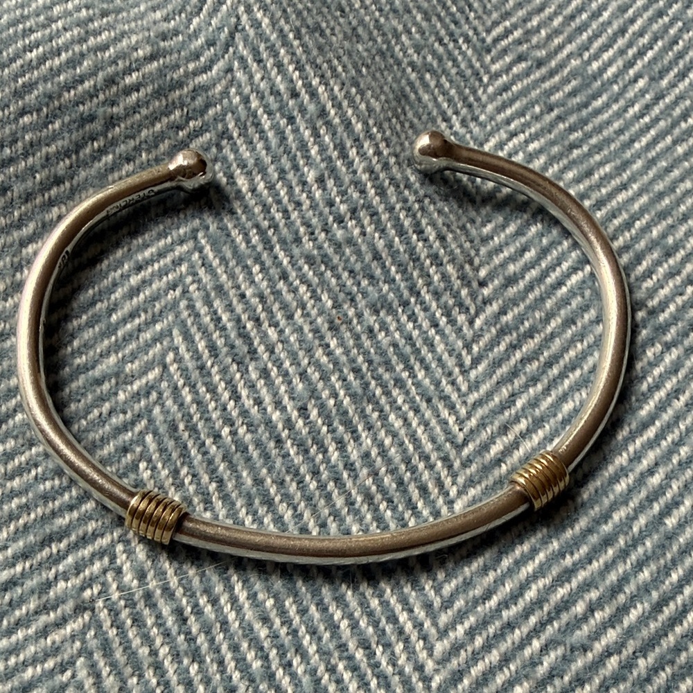 Tiffany & Co Two-Tone Sterling Cuff with 18K gold wrapped Bracelet